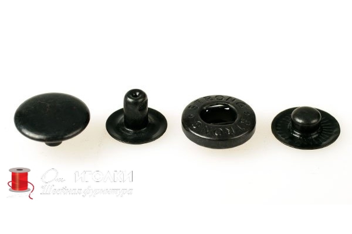 Кнопка установочная Альфа (15мм) сталь арт.ZA-15-1 цв.черный уп.720 шт